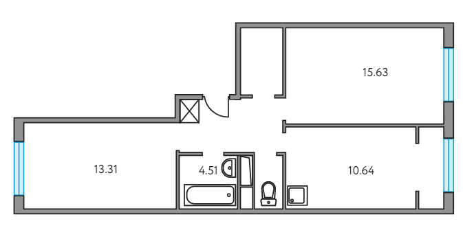 2-комнатная квартира в ЖК «Новая Рига»