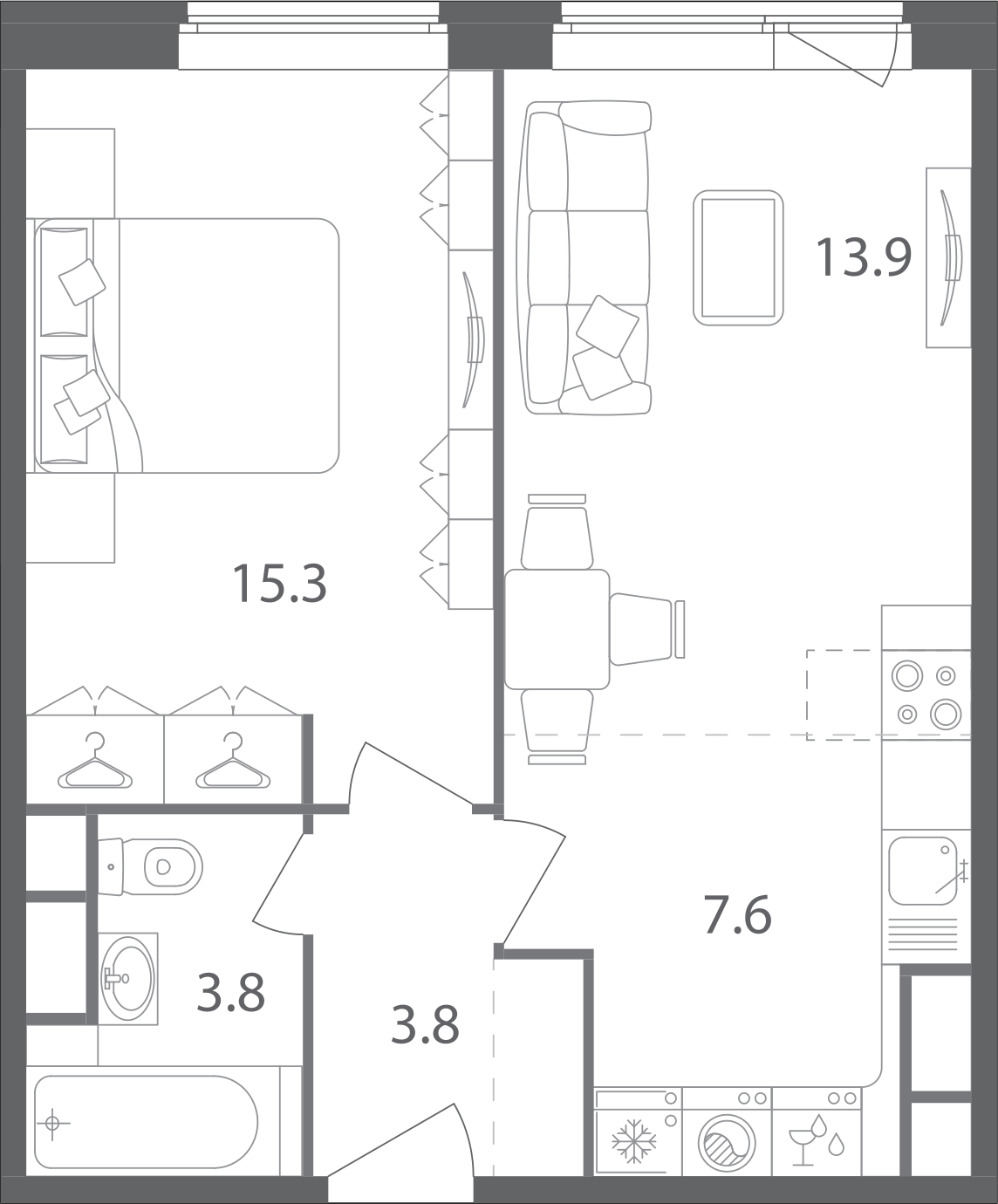 1-комнатная квартира в ЖК Нагатино I-Land