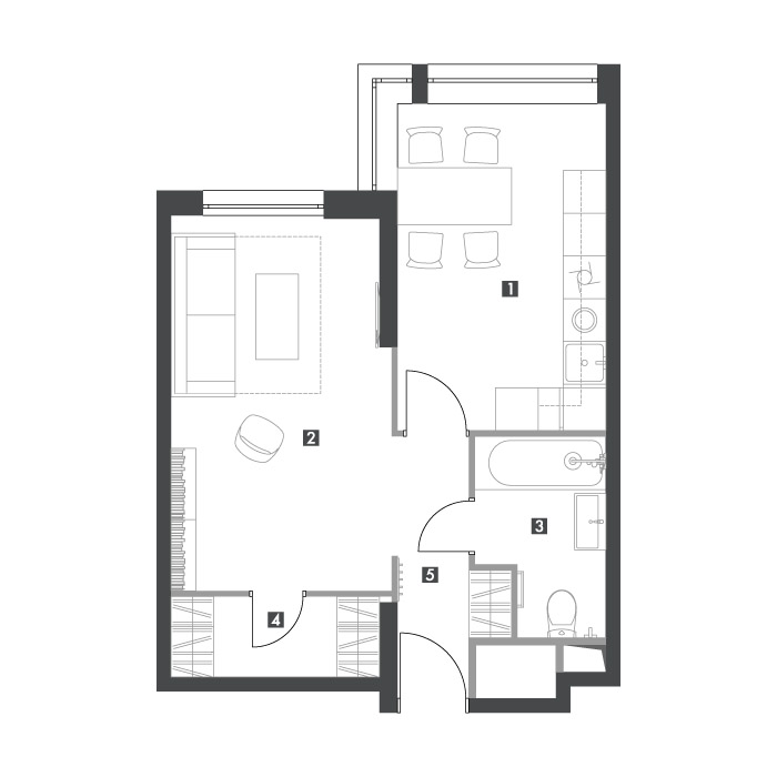 1-комнатные апартаменты в ЖК Mainstreet