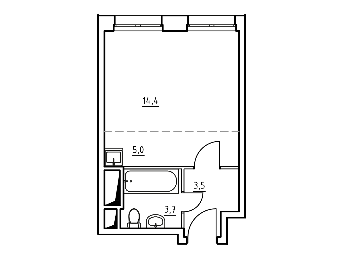 Студия в ЖК «Грани»