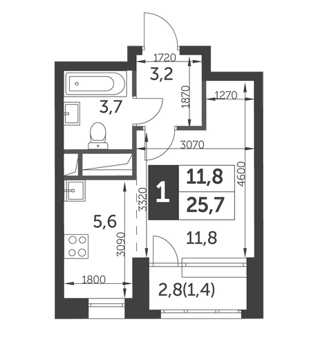Студия в ЖК «Датский Квартал»
