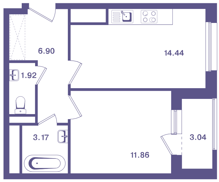 1-комнатная квартира в ЖК «Ты и Я»
