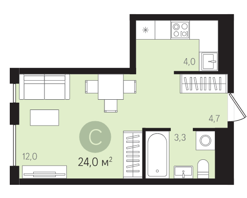 Студия в ЖК «Первый Квартал»