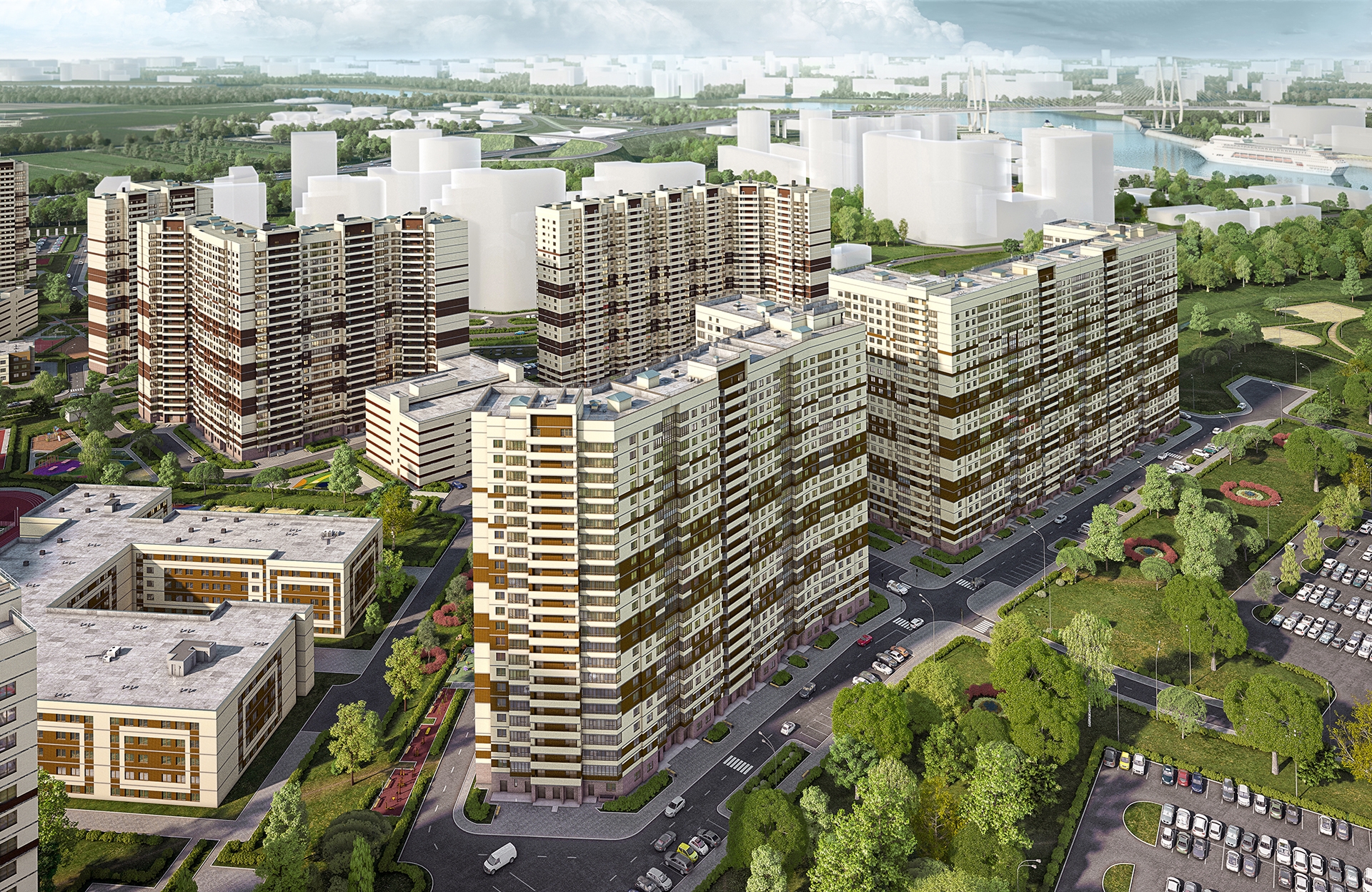2-комнатные апартаменты 63.65 м2, 21-й этаж