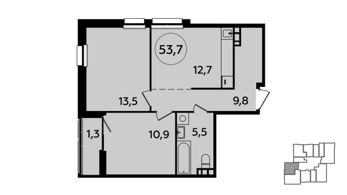 2-комнатная квартира в ЖК «Южные сады»