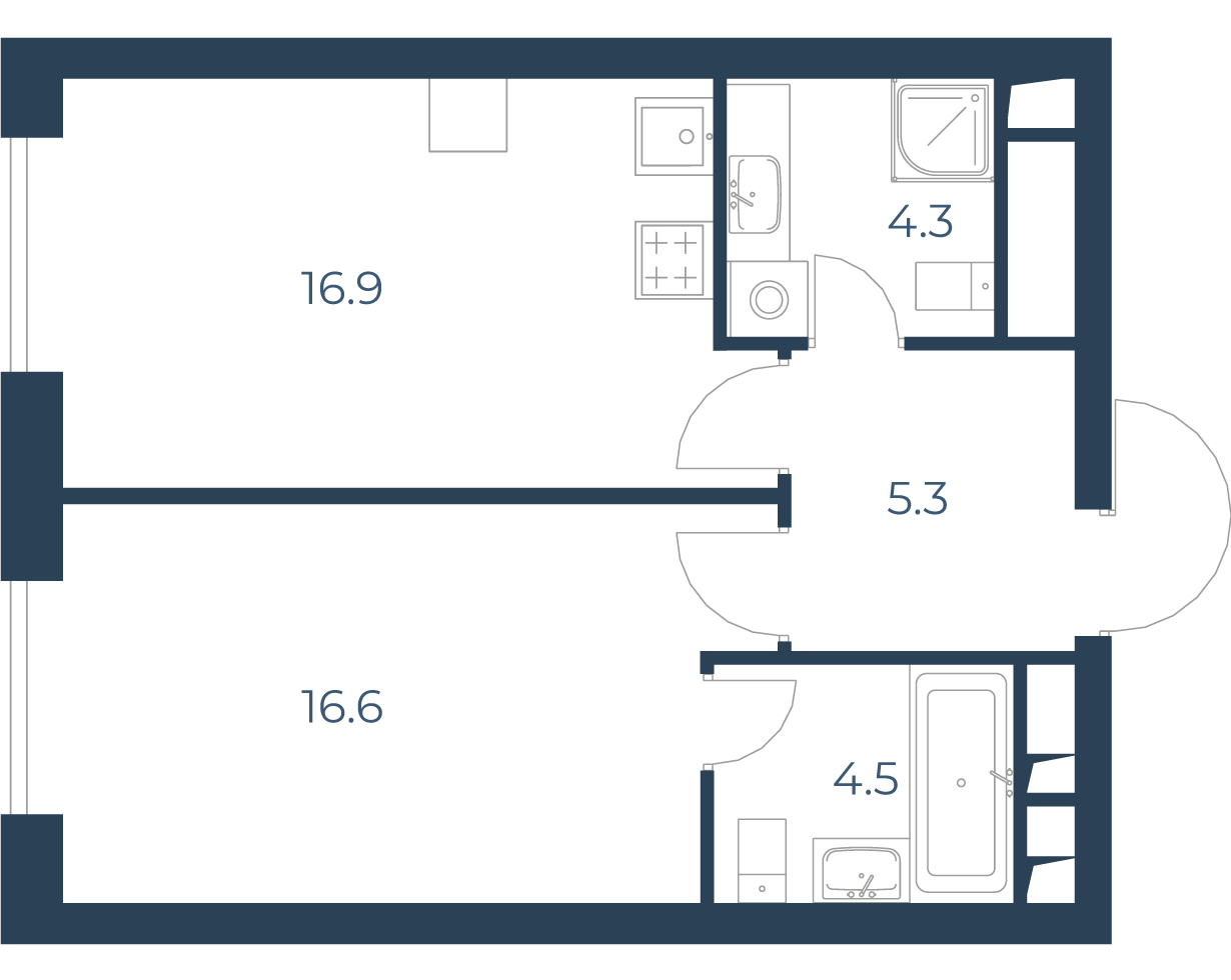 1-комнатная квартира в ЖК «Интонация»