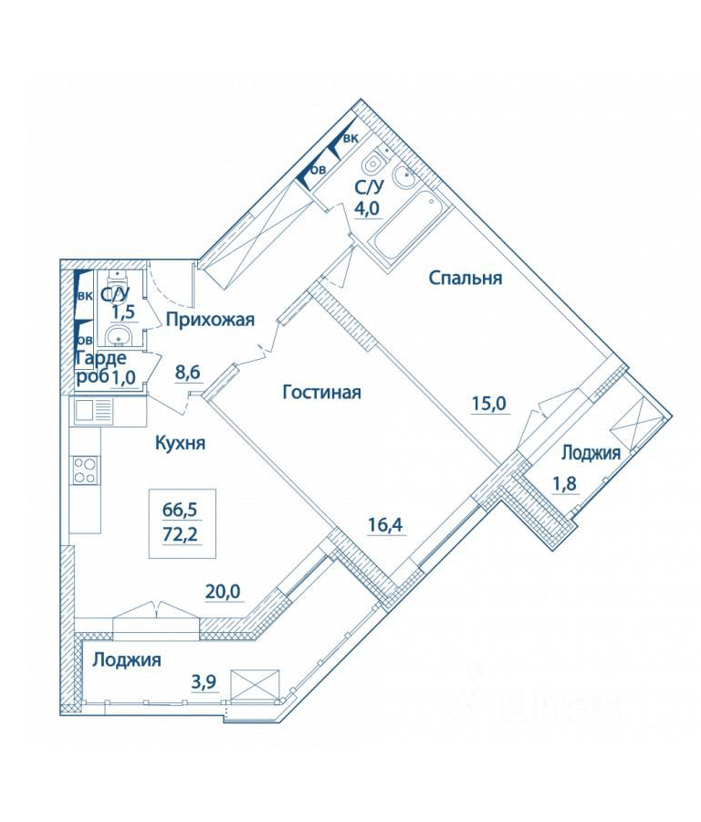 2-комнатная квартира в ЖК «Династия»