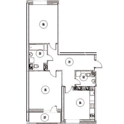 2-комнатная квартира в ЖК «Эталон Сити»