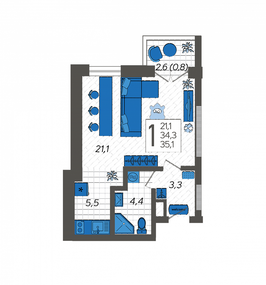 Студия в ЖК «Летний»