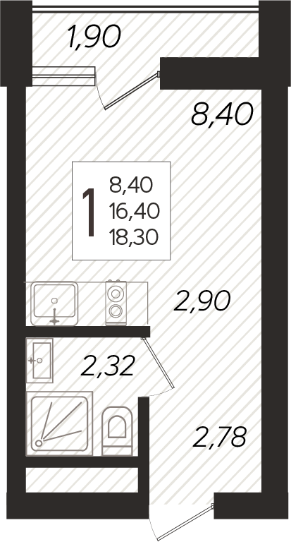 Студия в ЖК «Кислород»