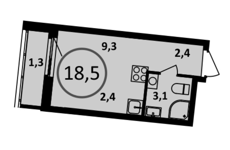 Студия в Жилой комплекс «Испанские кварталы»
