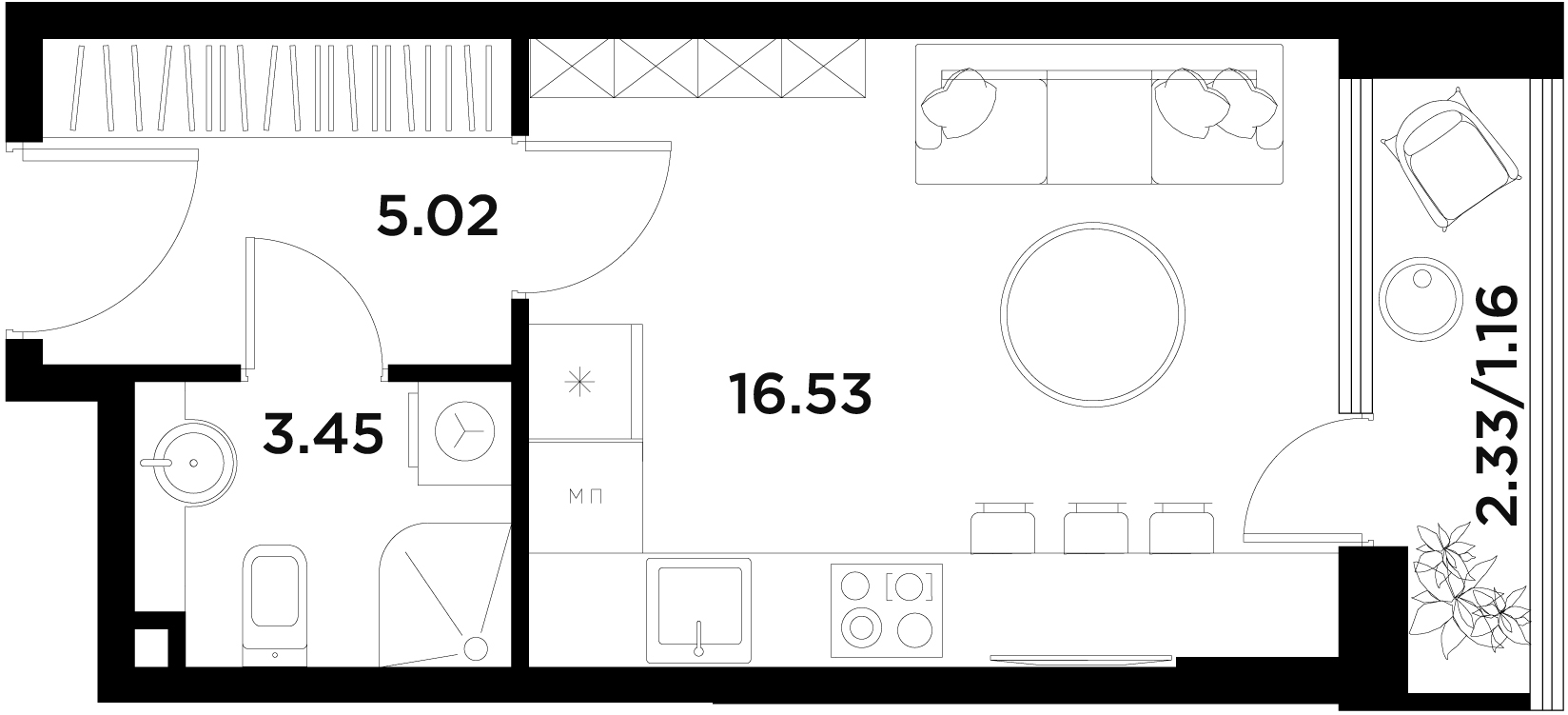Студия в Жилой район ALIA