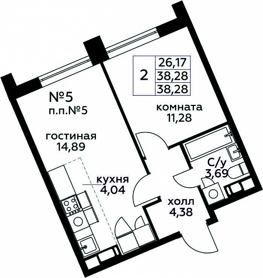 1-комнатная квартира в ЖК «МелисСад»