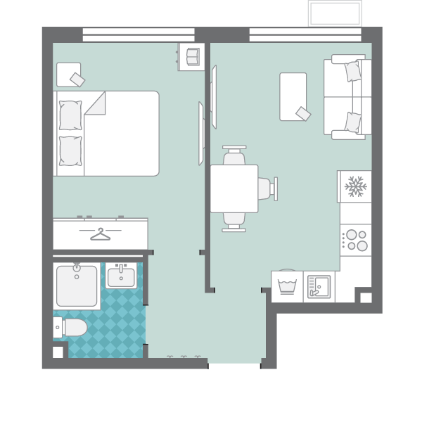 1-комнатная квартира в ЖК «Лучи» в Солнцево