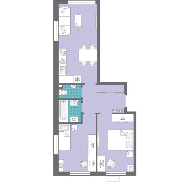 2-комнатная квартира в ЖК «Лучи» в Солнцево