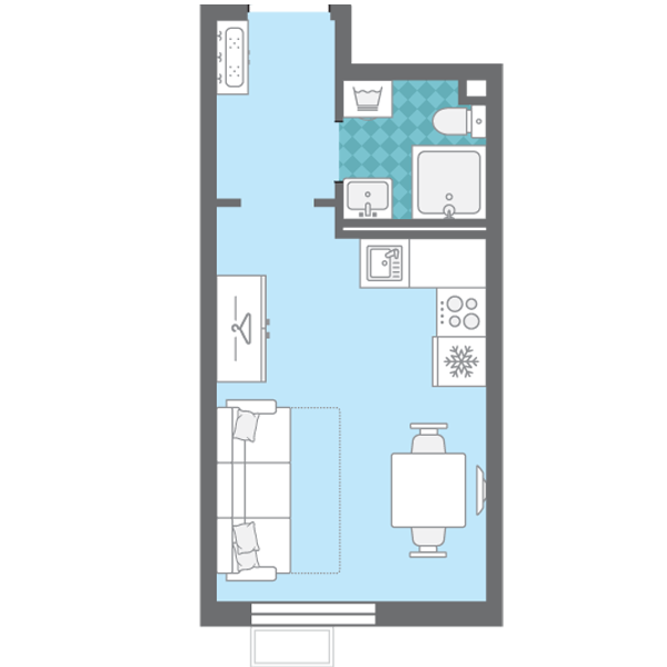 Студия в ЖК «Лучи» в Солнцево