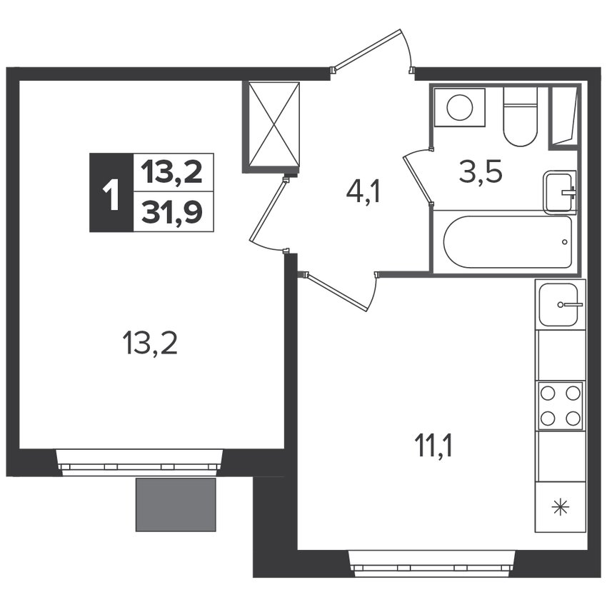 1-комнатная квартира в ЖК «Южная Битца»