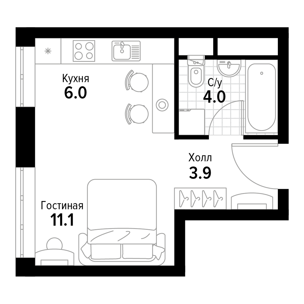 Студия в ЖК «Летний Сад»