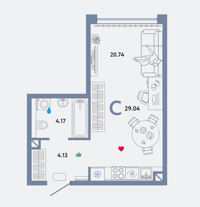 Студия в ЖК WOW