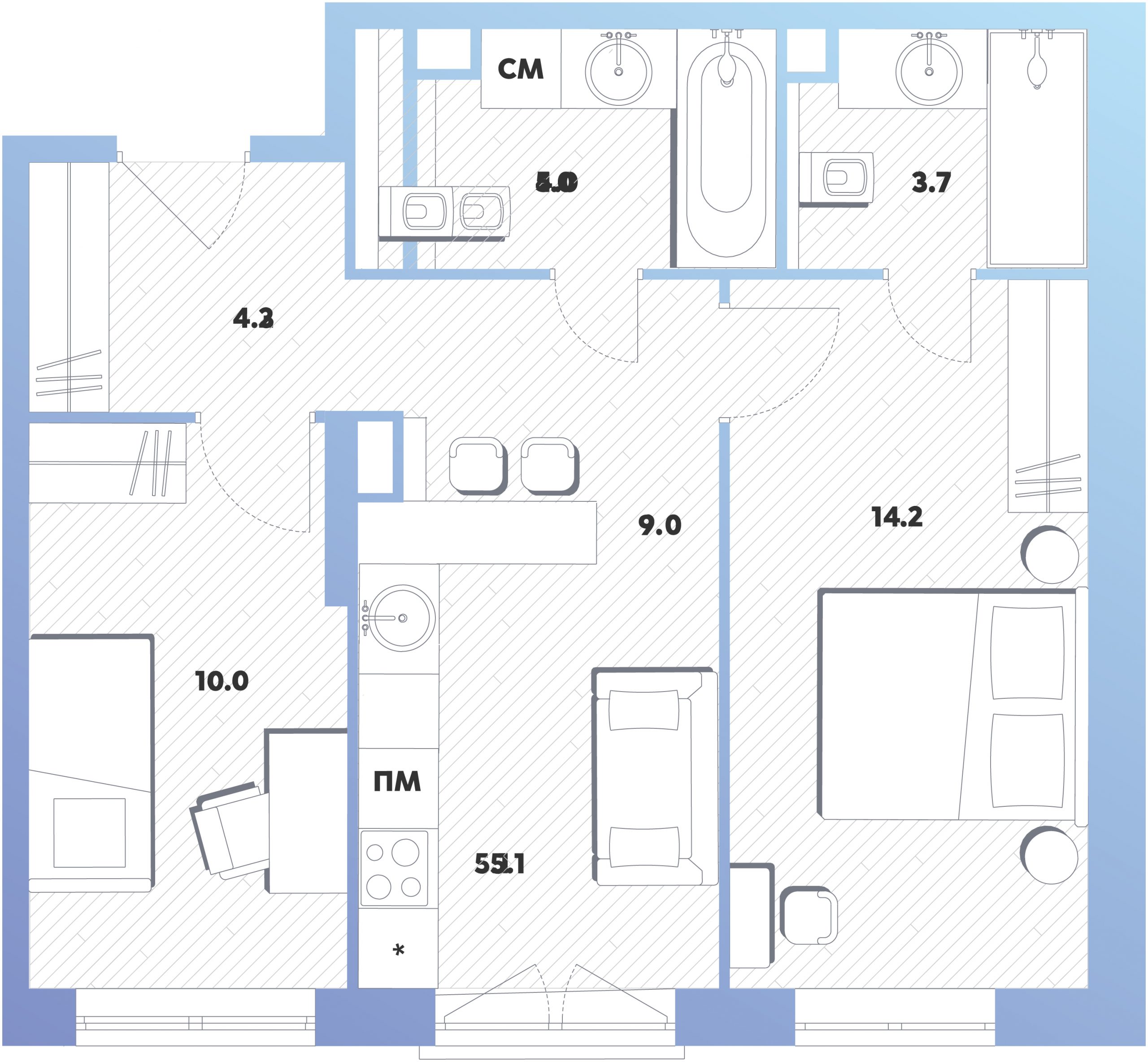 2-комнатная квартира в ЖК «Баланс»