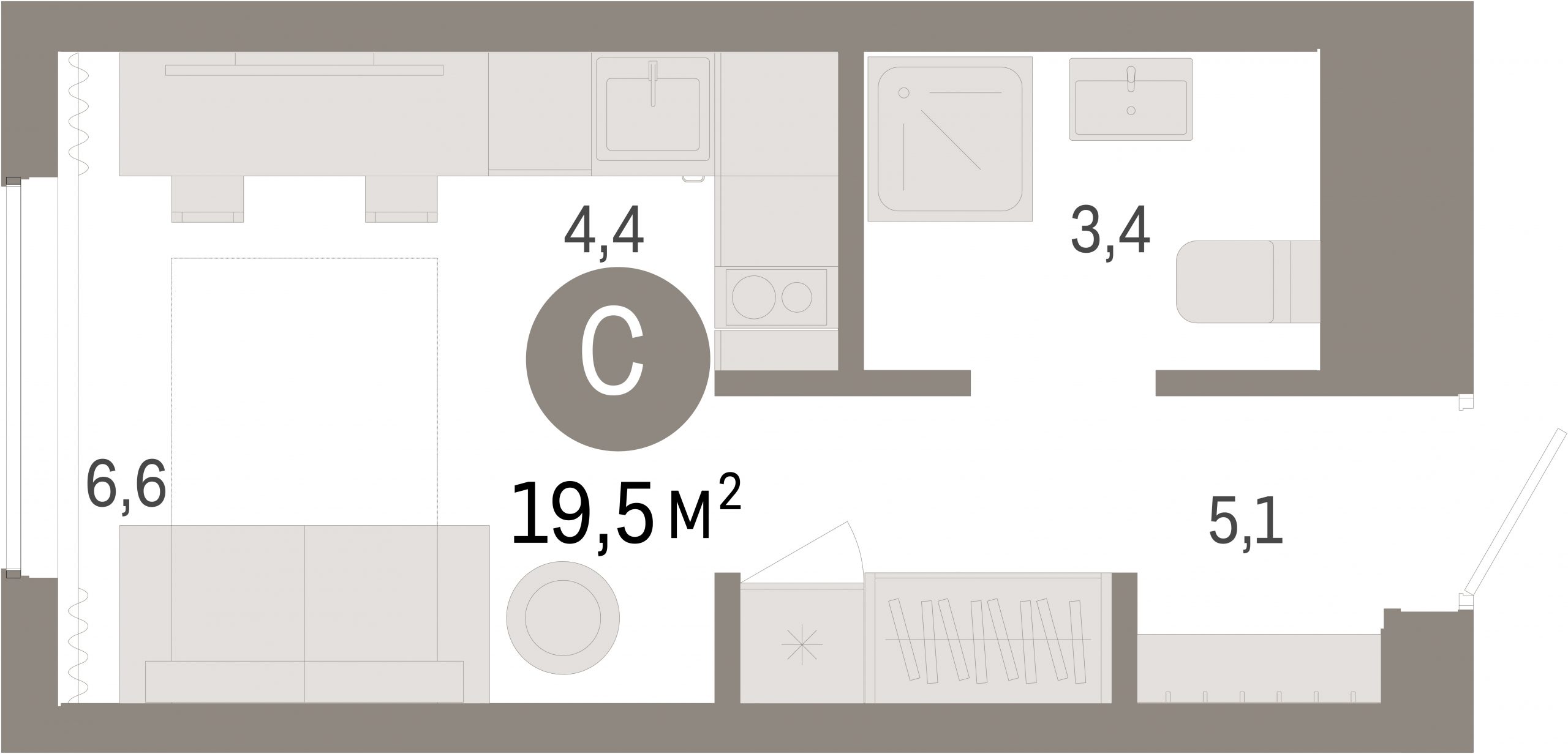 Студия в ЖК «Пшеница»