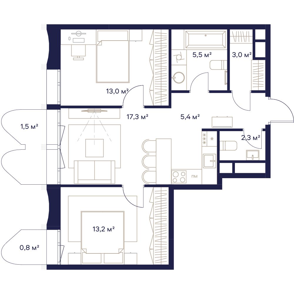 2-комнатная квартира в ЖК «Союз»