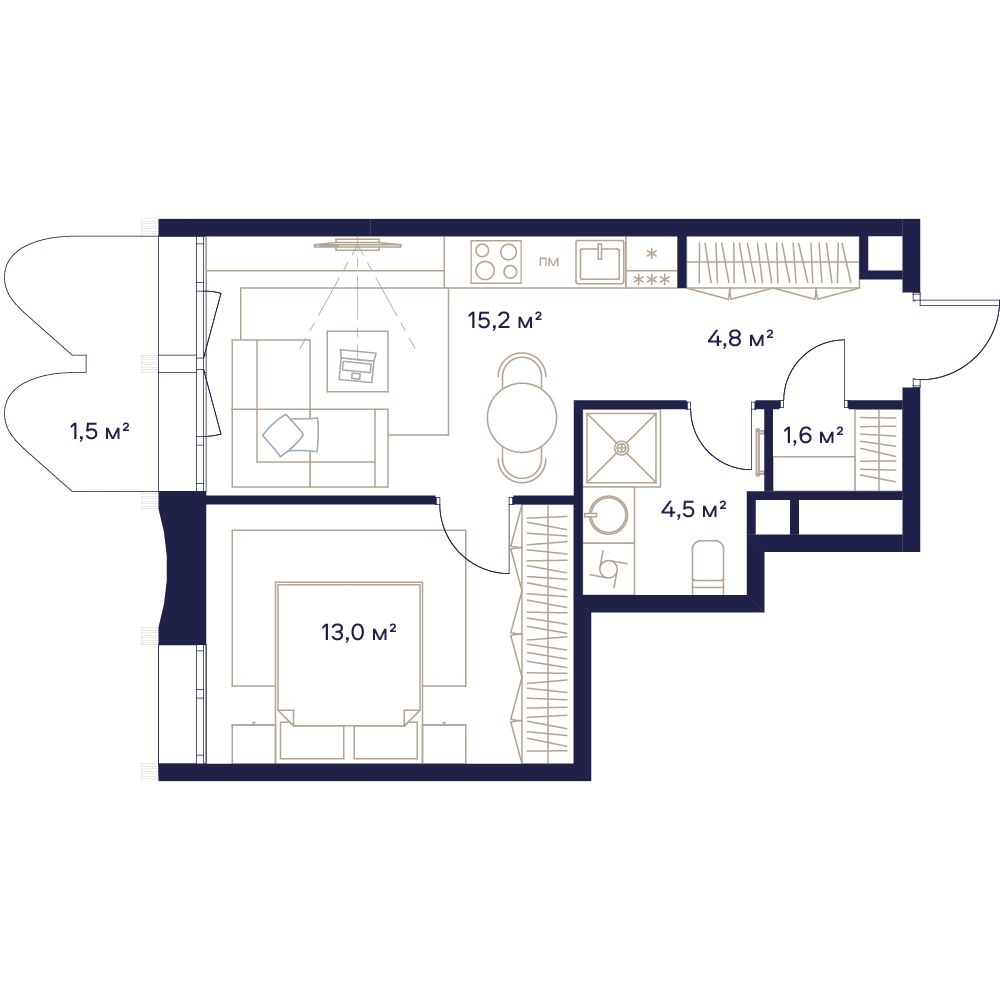 1-комнатная квартира в ЖК «Союз»
