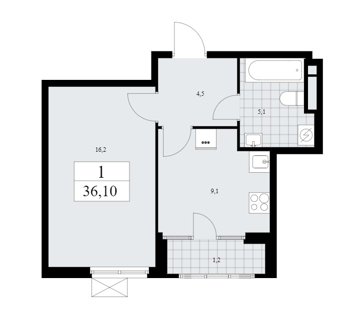1-комнатная квартира в ЖК «Дом на Зорге»