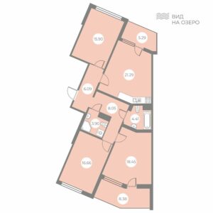 3-комнатная квартира 101.59 м2, 6-й этаж