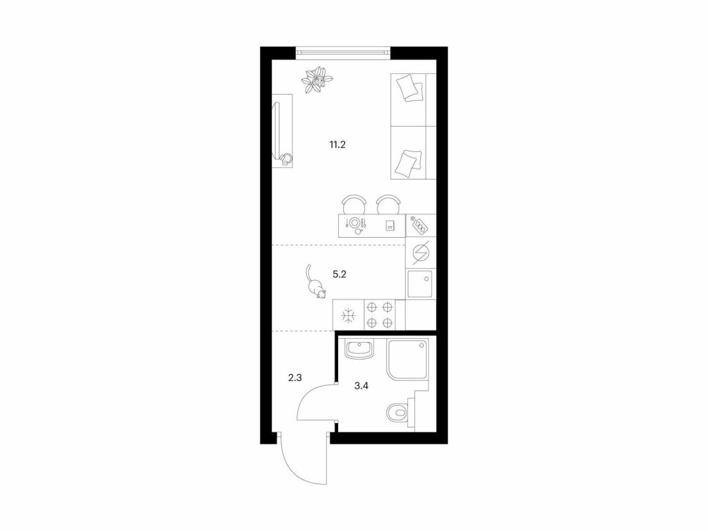 Студия в Жилой район «Кронштадтский 9»