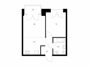 1-комнатная квартира 35 м2, 2-й этаж