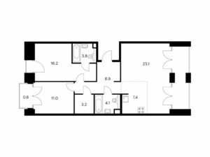 2-комнатная квартира 80.6 м2, 7-й этаж
