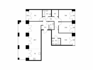 4-комнатная квартира 119.2 м2, 9-й этаж