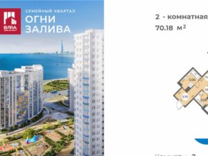 2-комнатная квартира 70.18 м2, 7-й этаж