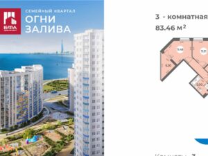 3-комнатная квартира 83.46 м2, 8-й этаж