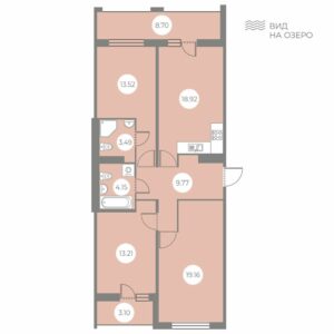 3-комнатная квартира 88.12 м2, 5-й этаж
