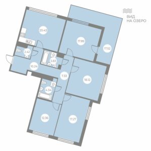 4-комнатная квартира 119.59 м2, 5-й этаж